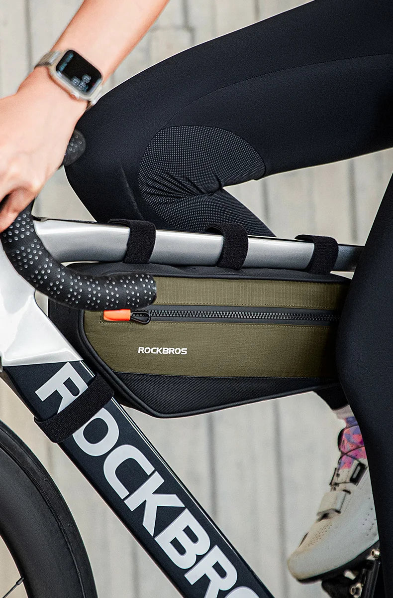 Bike Frame Tube Bag 1.7L with Reflective Design and Easy Mount