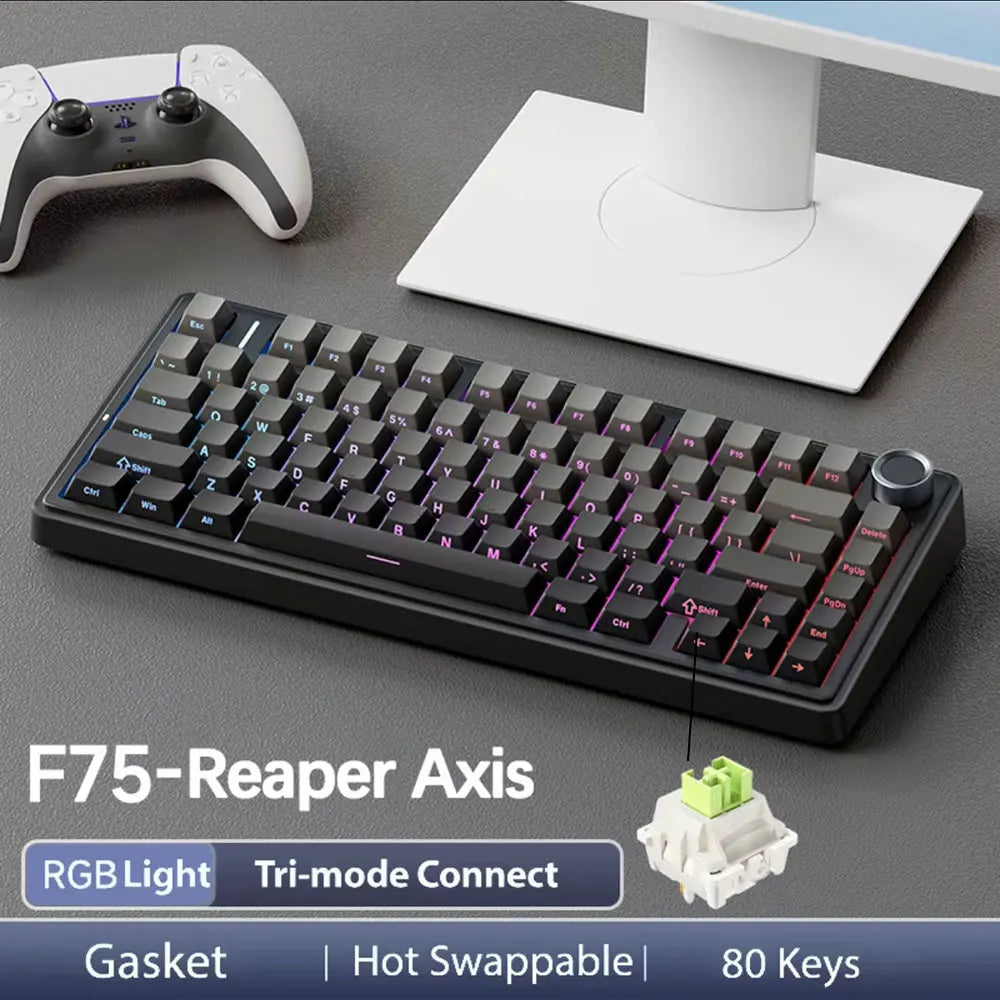AULA F75 Wireless Mechanical Keyboard RGB 75% Hot Swap 78-Key