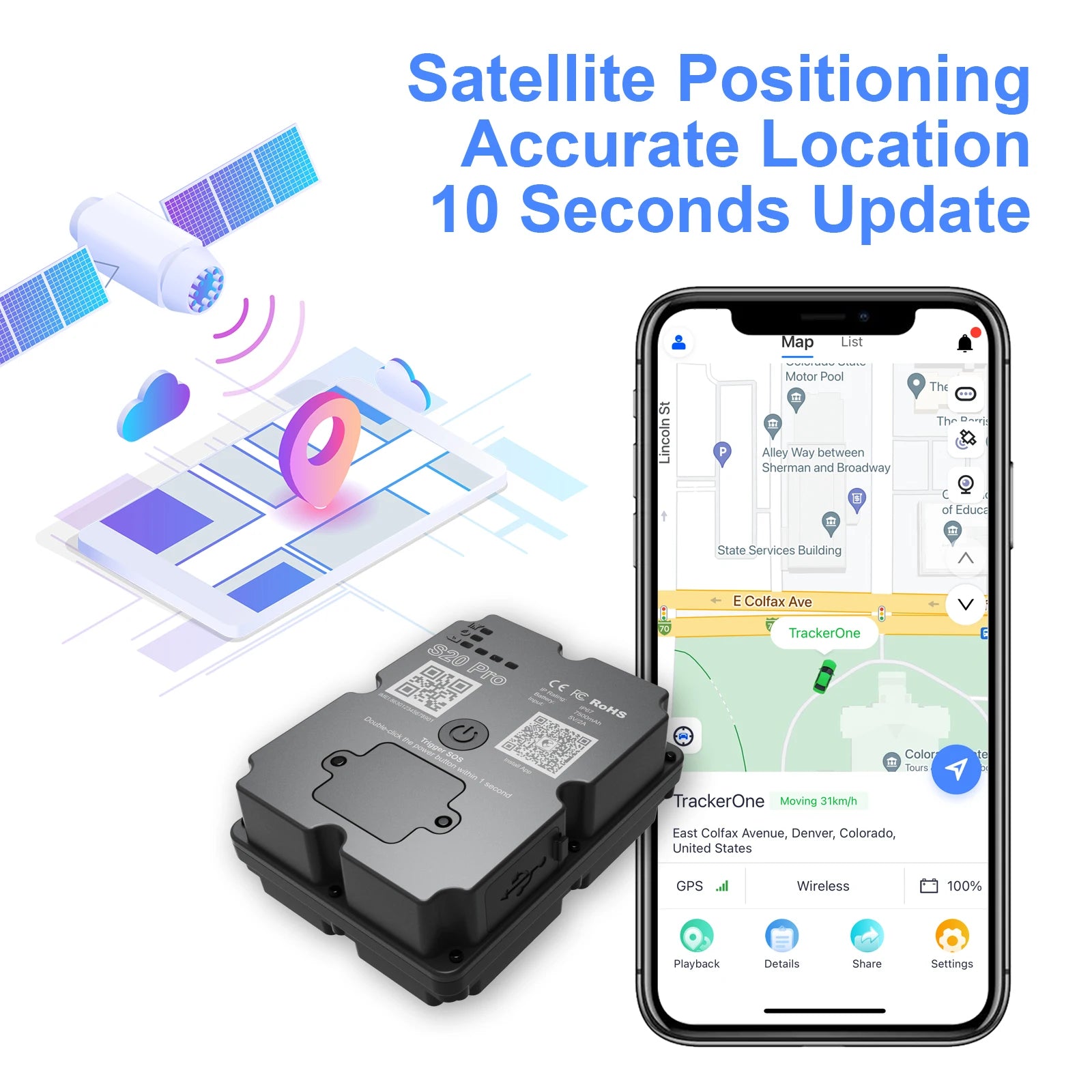 Rastreador de Vehículos 4G GPS con Seguimiento en Tiempo Real y Larga Duración de Batería