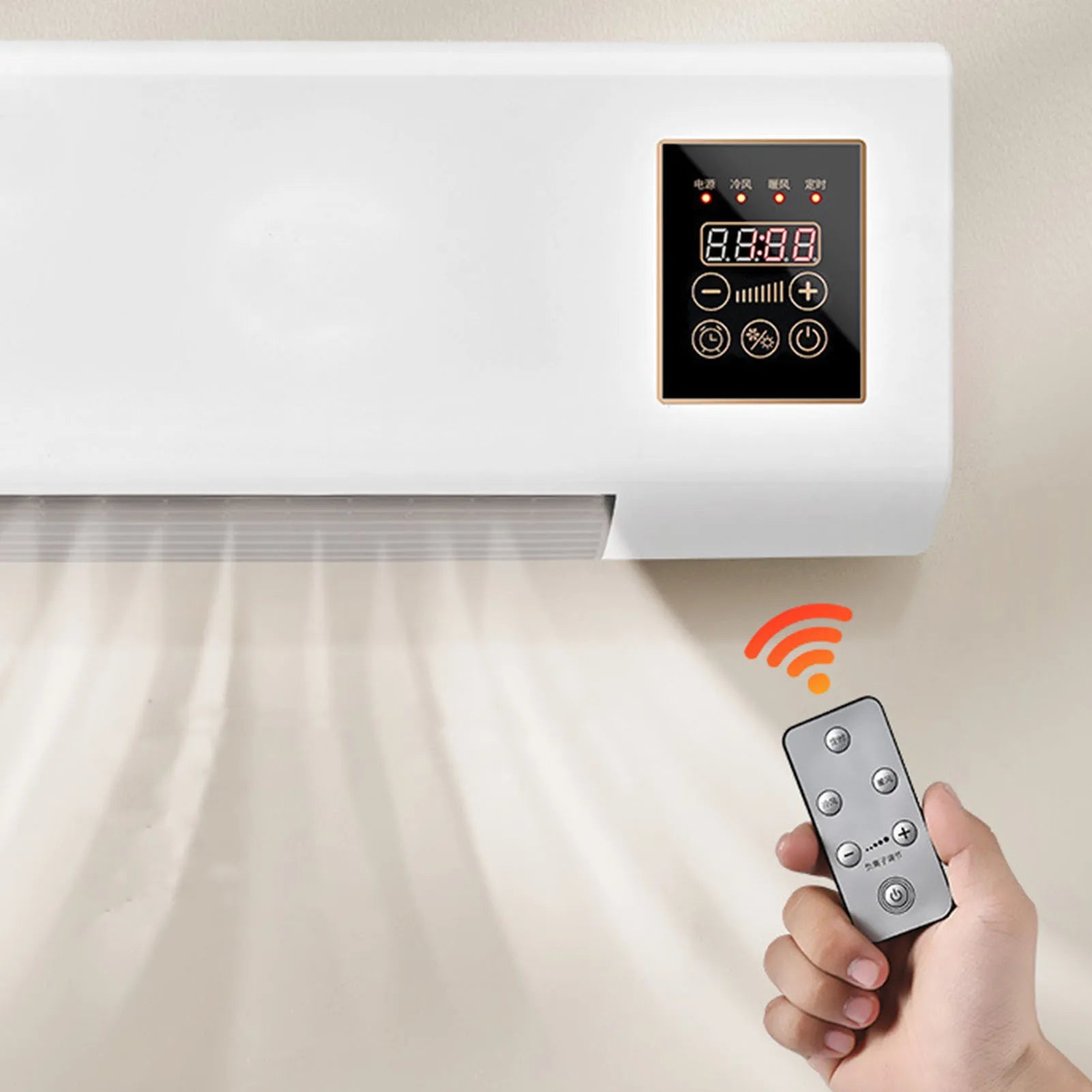 2-in-1 Wall Mounted Air Heater 1800W with Remote Control