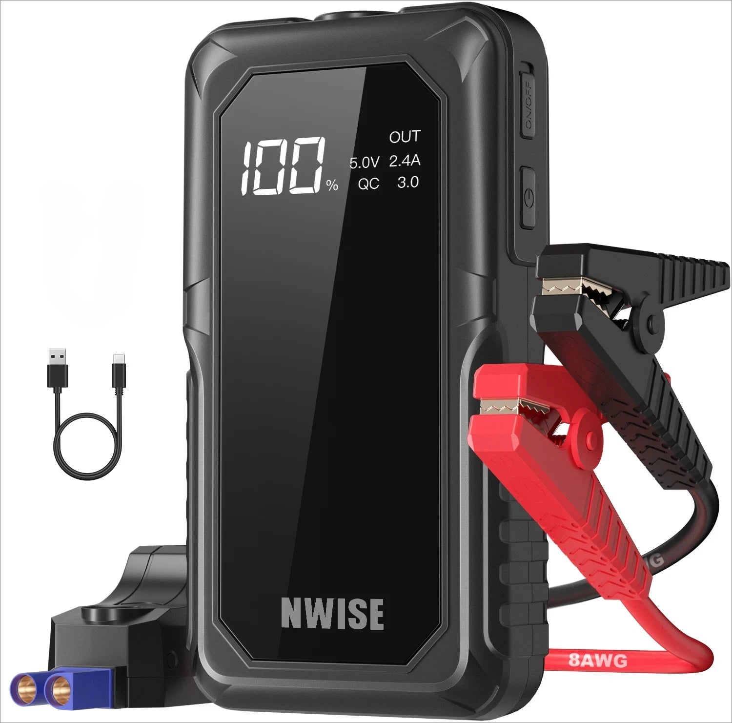 1600A Peak Jump Starter Battery Pack with Wireless Charging