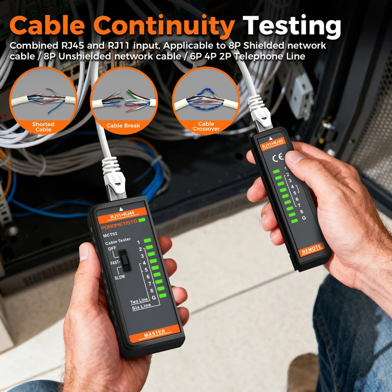 MCT02 RJ45 and RJ11 Network Cable Tester