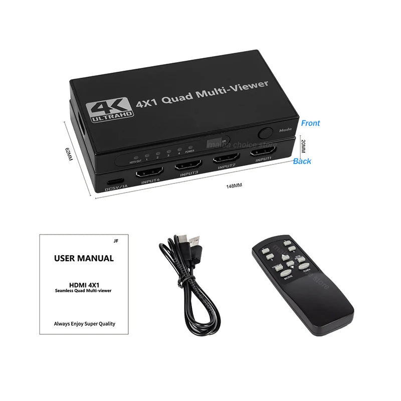 Vier-Ingangen HDMI Quad Multiviewer
