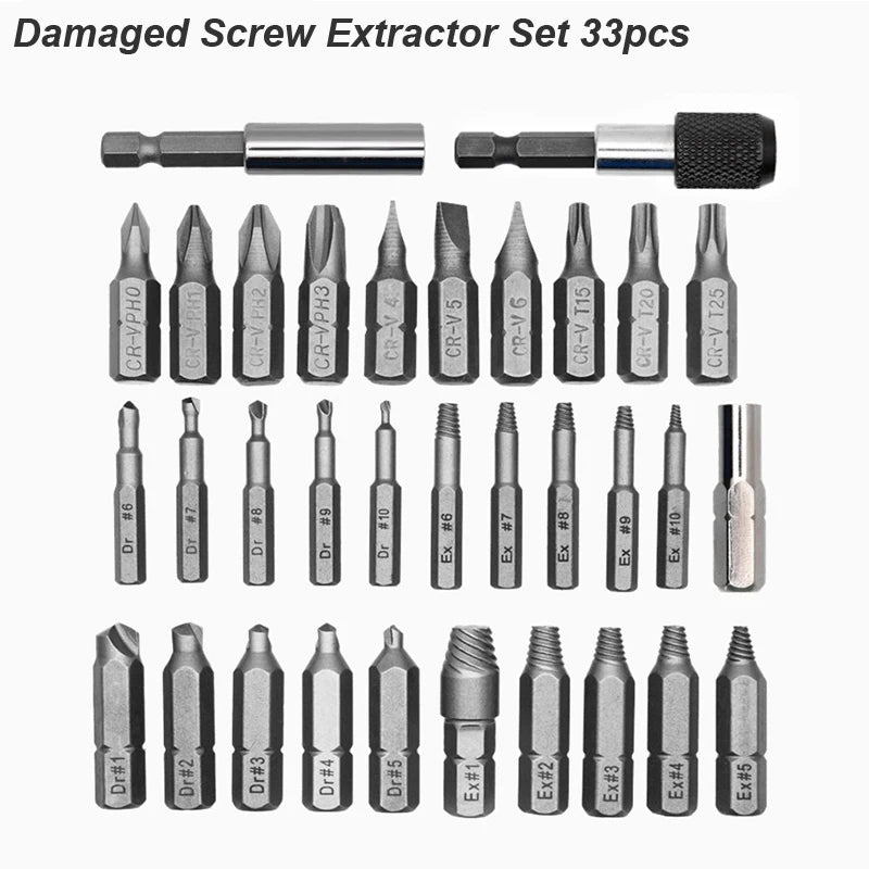 Damaged Screw Extractor Set - Kit Options