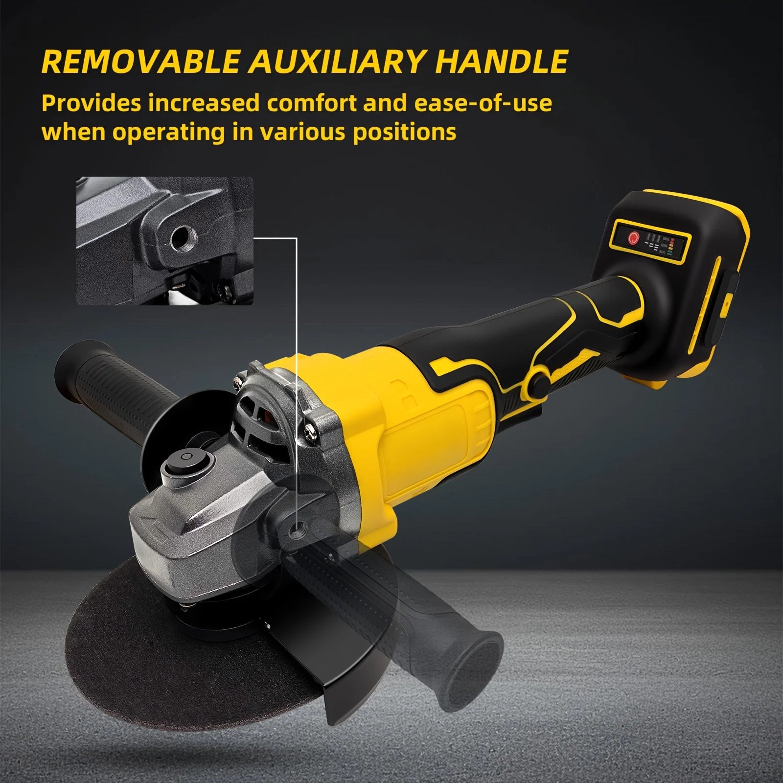 Cordless 5" Angle Grinder for Dewalt 20V Battery, 3 Speeds