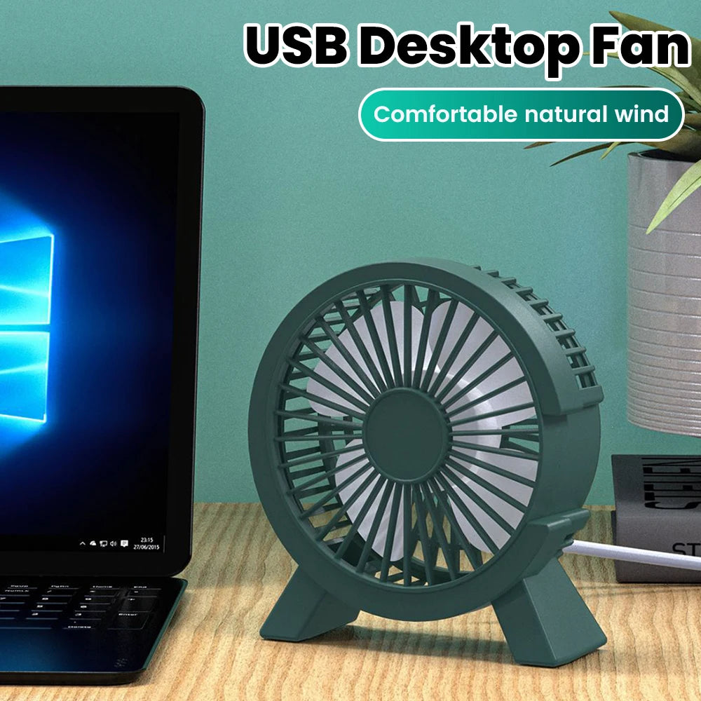 Mini USB Rechargeable Table Fan for Desk, Dorm, and Office