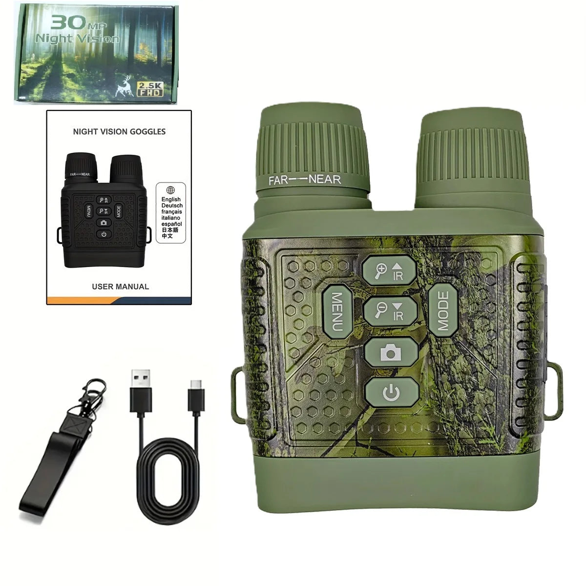 Digital Night-Vision Binoculars with Infrared Light
