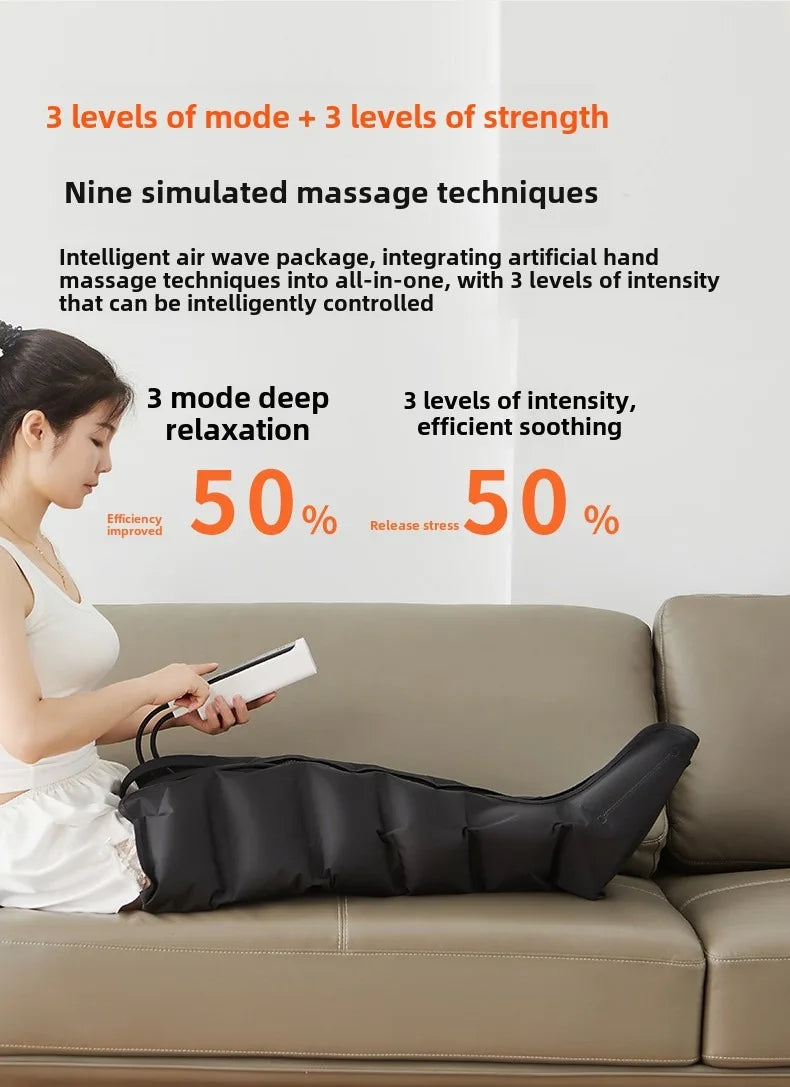 Jinkairui Electric Air Pressure Leg Massager Kneading Squeeze Deep Relaxation Calf Foot with Remote Control 