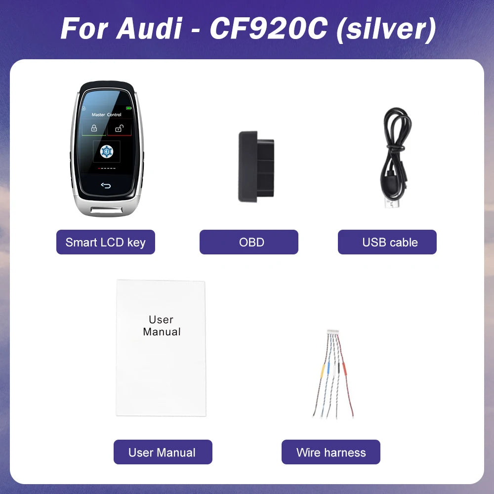 Rok 2024 Nový univerzálny LCD inteligentný kľúč APP prispôsobený motiv pre BMW/Audi auta LCD KEY, pohodlný vstup, auto zámok