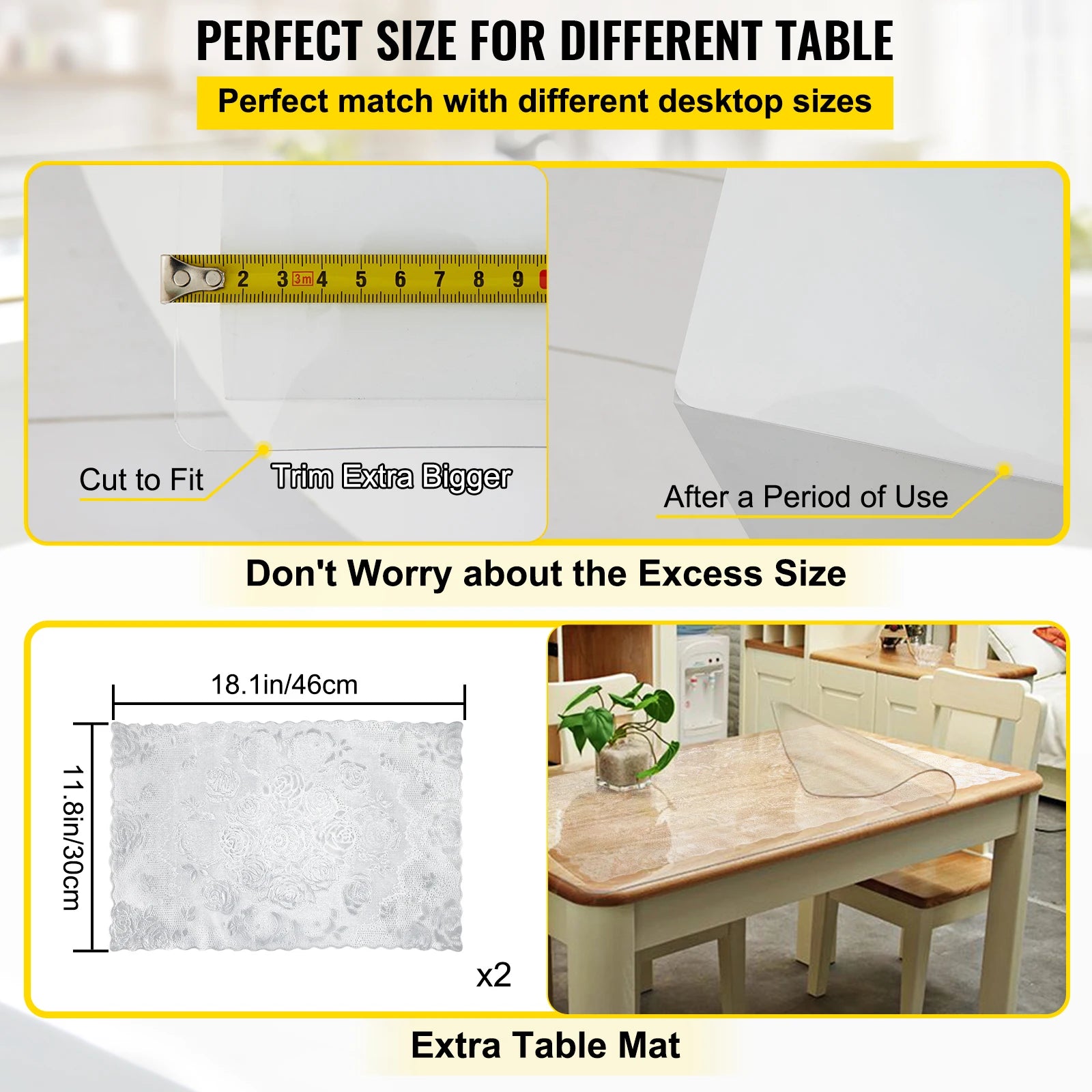 Clear PVC Table Protector 1.5mm Waterproof Desk & Dining Cover