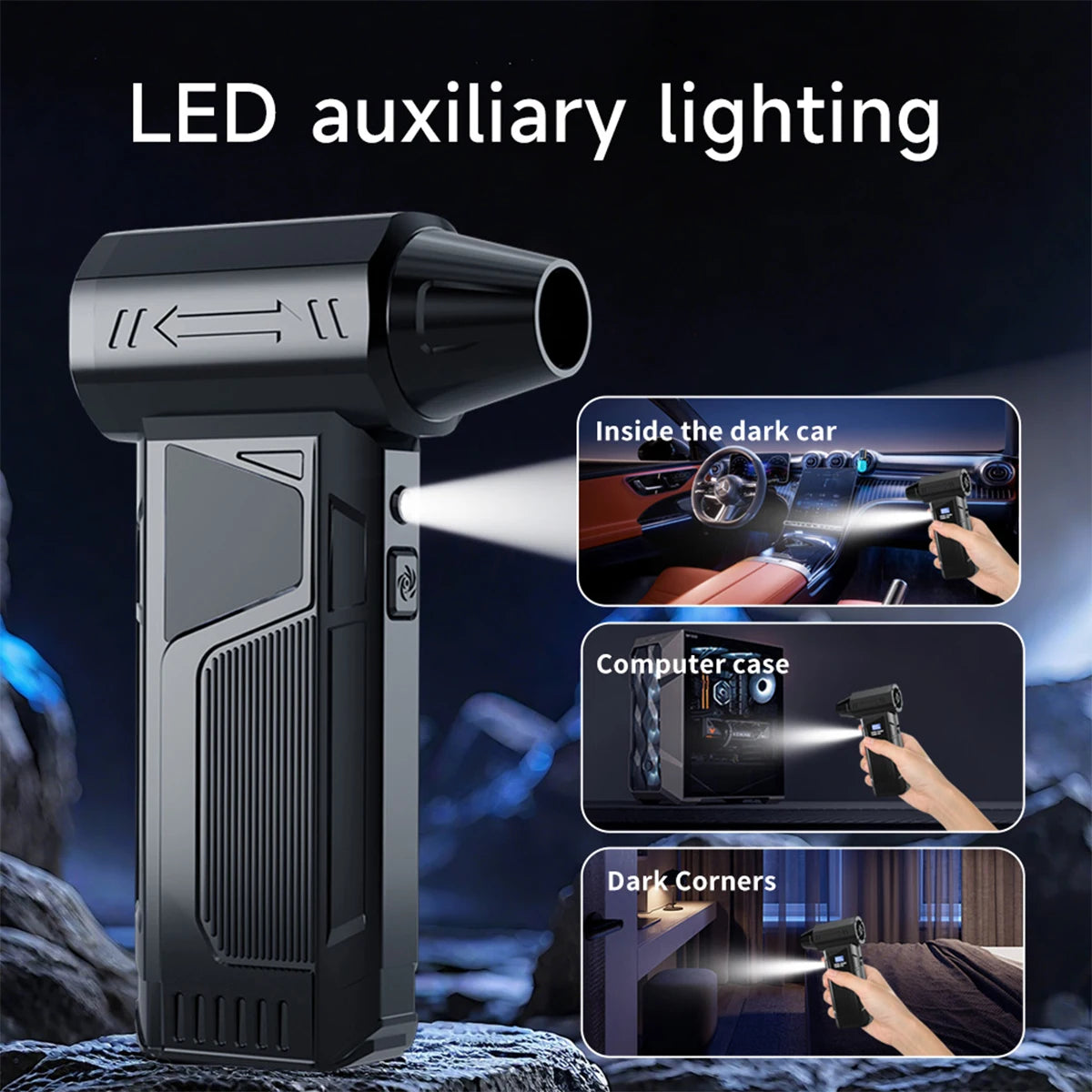 【2025 New】Wireless Jet Fan Brushless Motor Turbo Air Blower For Car Cleaning With LED Light Digital Display Portable Outdoor Use 