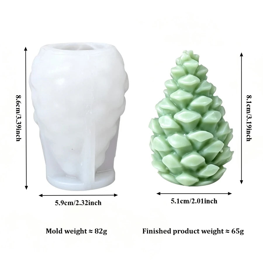 Molde de vela de cono de pino largo de silicona