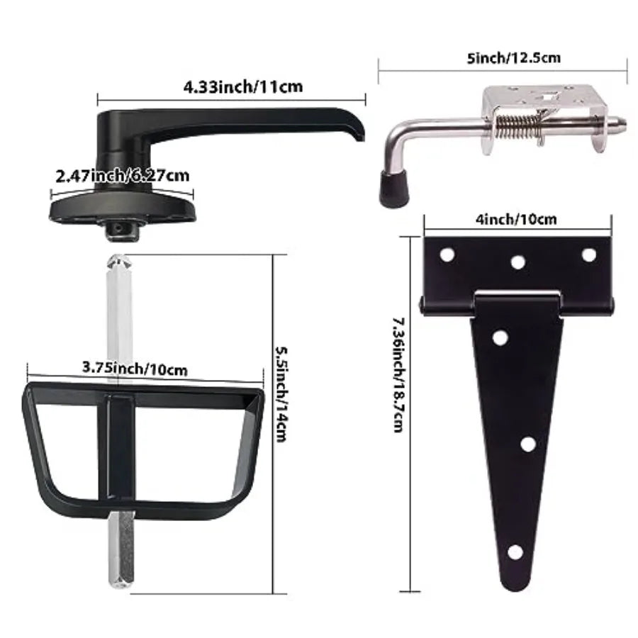 Double Door Shed Hardware Kit with Hinges, Latch & L-Handle Lock