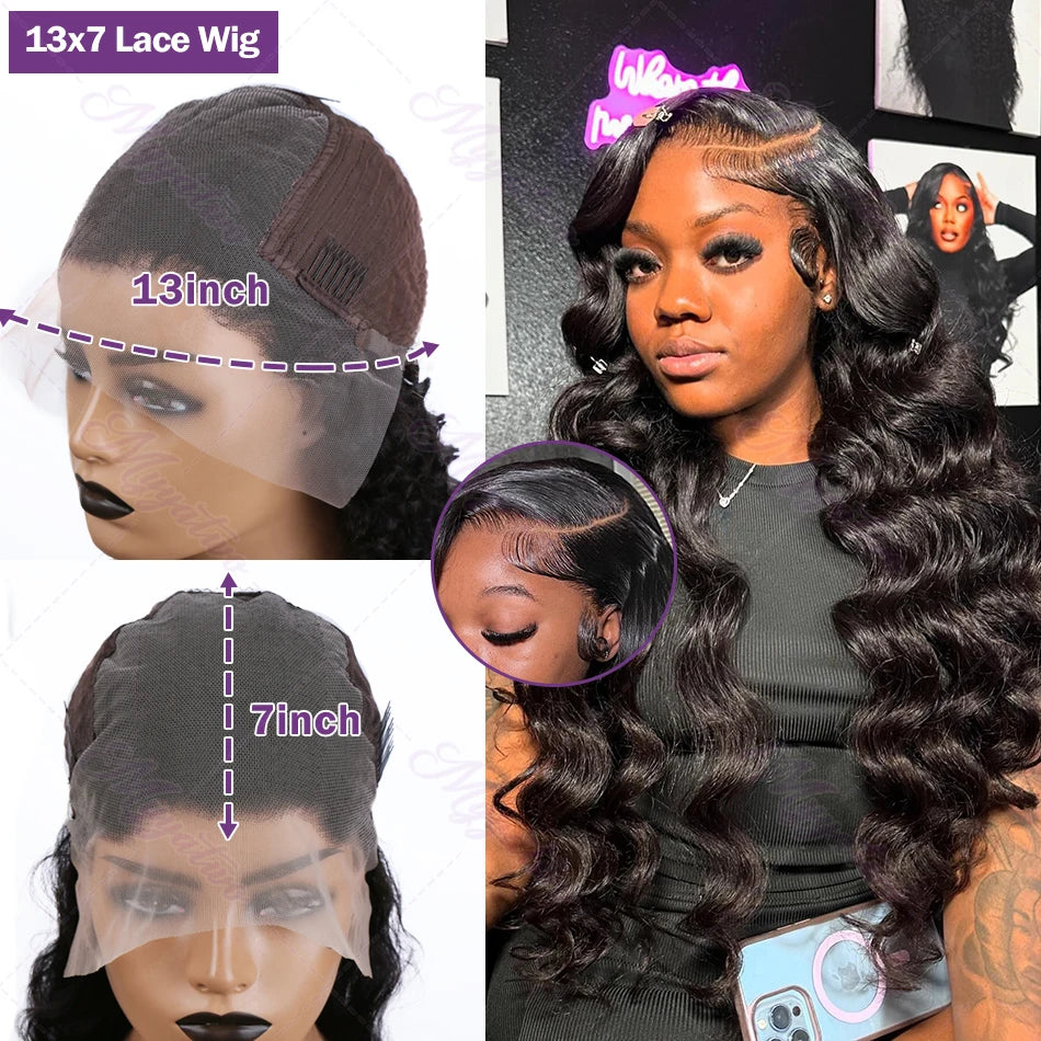 Voľná vlna čipkovaná parochňa z ľudských vlasov, hustota 200