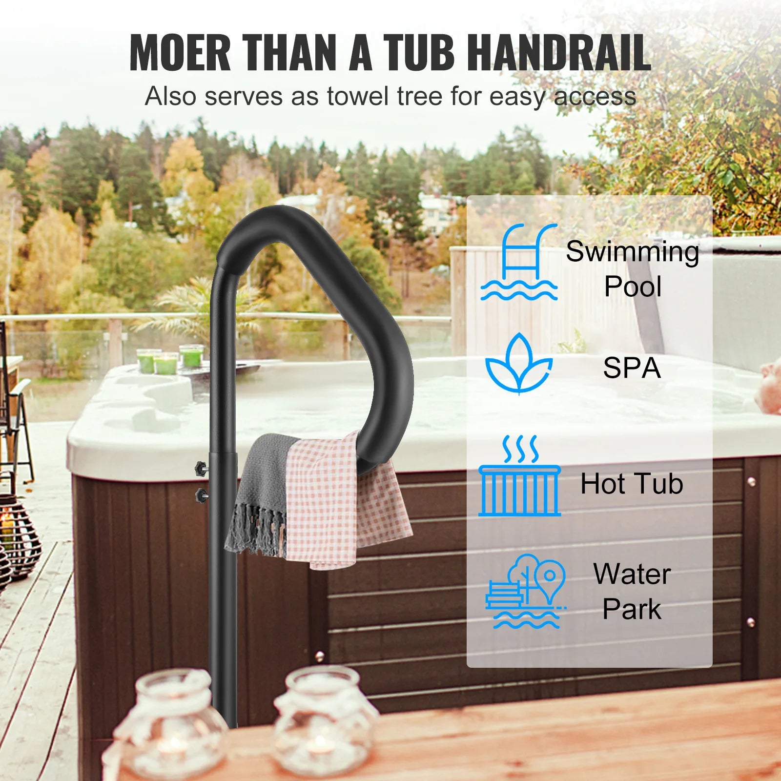 Állítható jakuzzi kapaszkodó 360°-ban forgatható wellness biztonsági korlát
