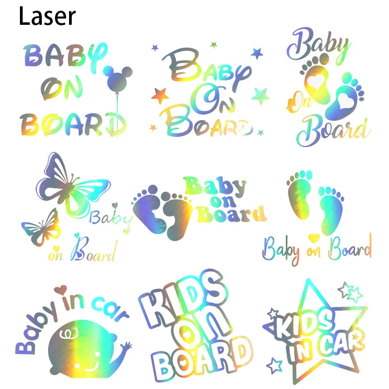 Baby en Kinderen on Board autodecal – Negen ontwerpen