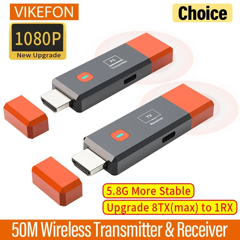 Wireless HDMI-Compatible Video Transmitter and Receiver Extender kit TV Stick Dongle Adapter For PC Camera Laptop To Monitor TV 