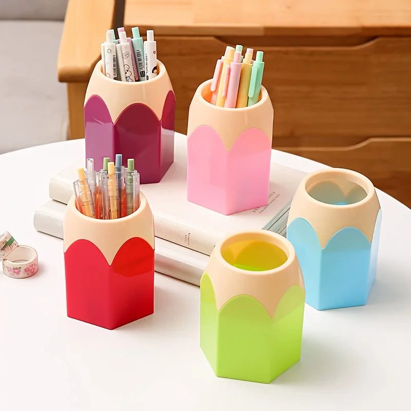Pencil-Shape Desktop Pen Holders, Pack of 5