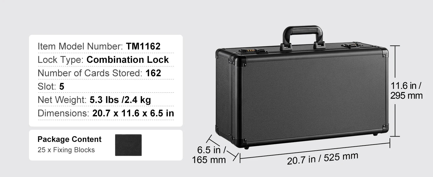 Graded Card Storage Box with Lock for PSA BGS SGC Cards