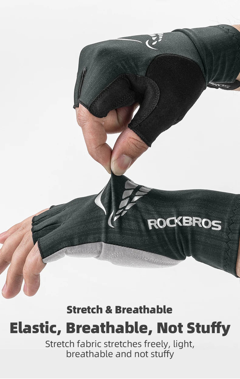 Guanti da ciclismo da donna con gel imbottito, mezze dita, traspiranti
