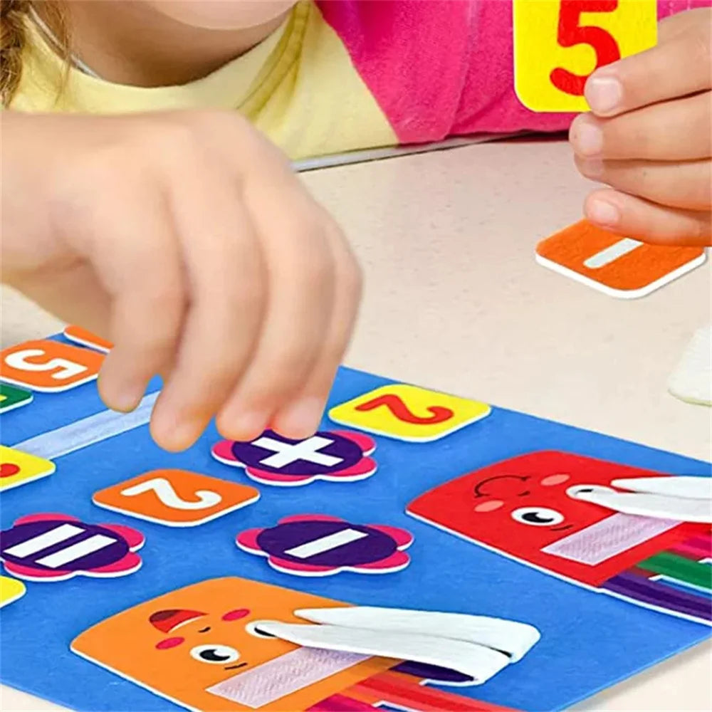 Felt Learning Board Children Toys Educational DIY Toy Addition Subtraction Finger Arithmetic Teaching Enlightenment Board 
