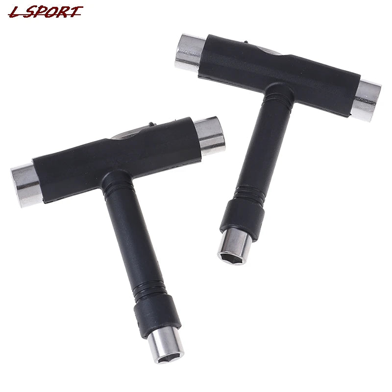 Skateboard T-Tool with Three Sockets and Screwdriver