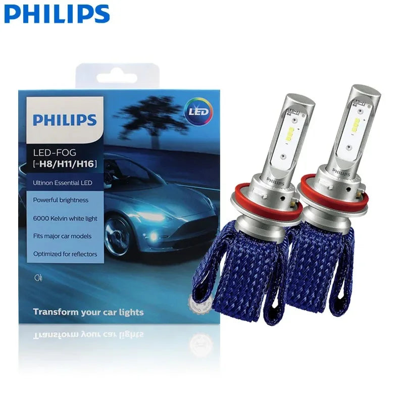 Philips LED H4 H7 HB3 HB4 H8 H11 H16 Ultinon Essential Auto svetlá 6000K Jasný biely HIR2 9012 9005 9006 LED Upgrade žiarovky