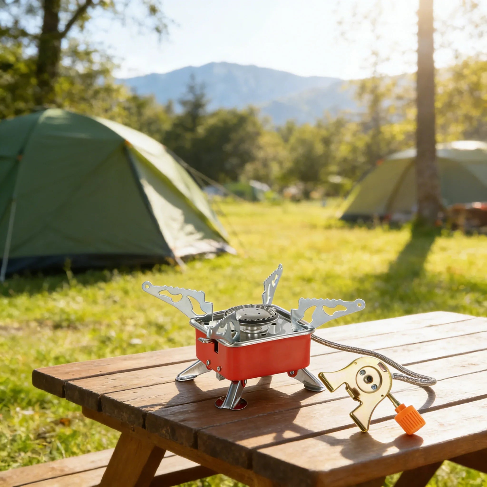 Portable Foldable Windproof Gas Stove for Camping and Hiking