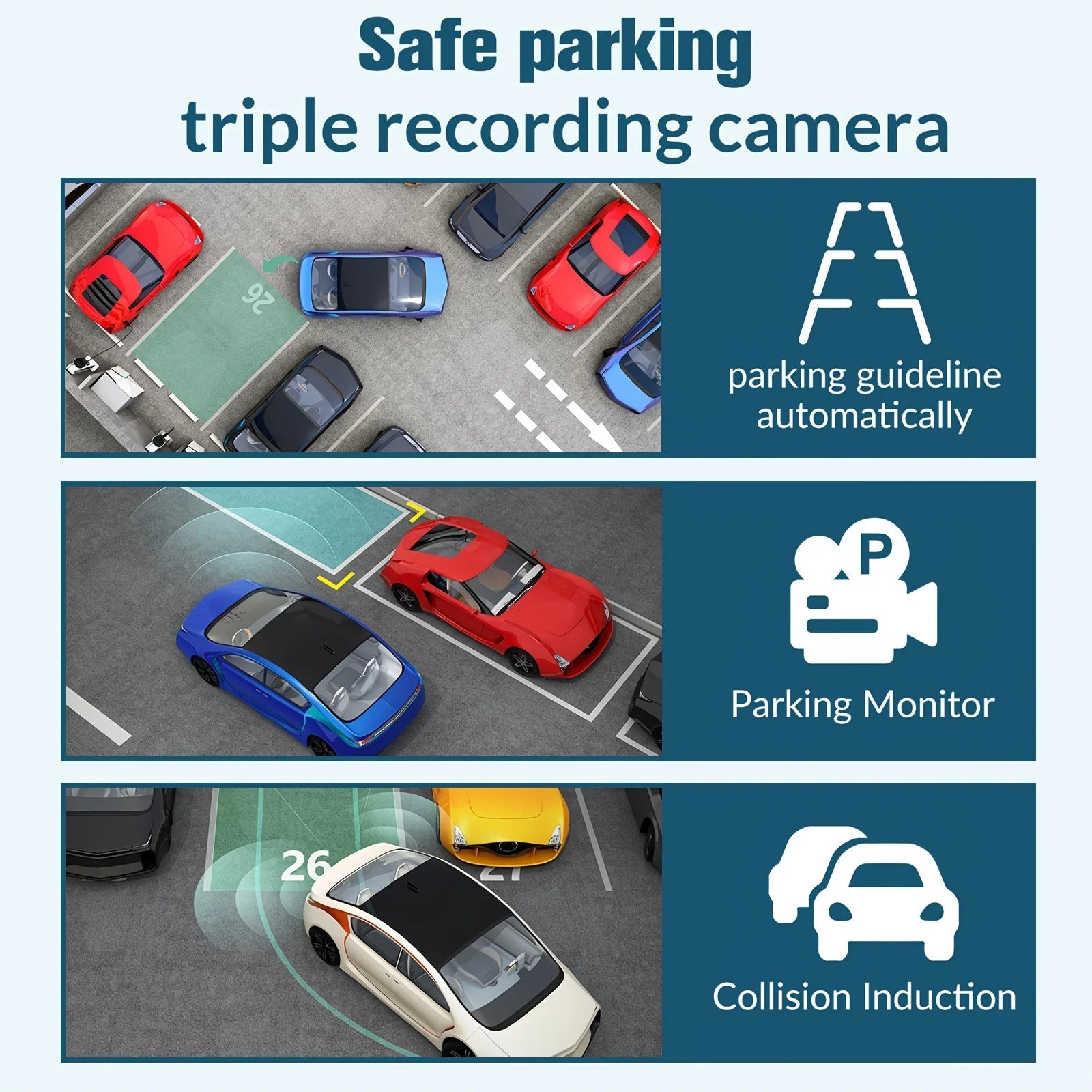 3 Channel Dash Cam for Cars Camera Black Box 3Ch/2Ch 1080P Video Recorder Rear View Camera for Vehicle Car DVR car accessories 