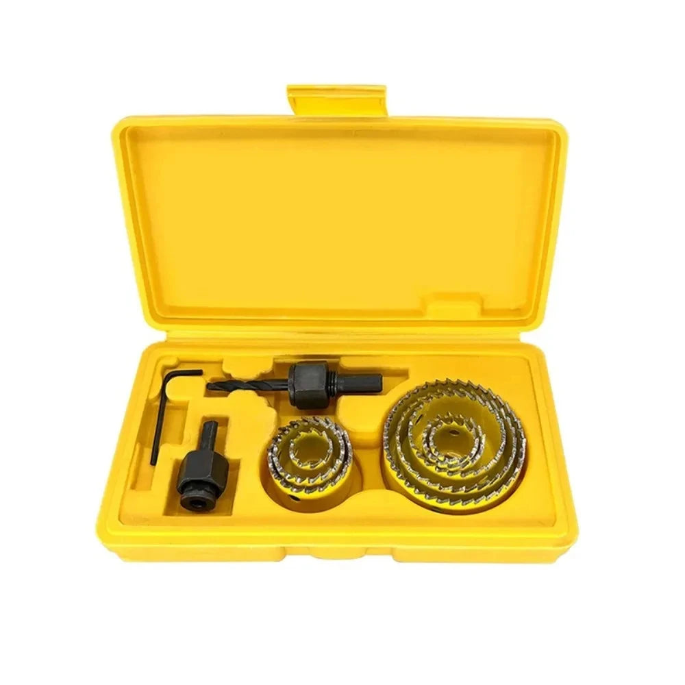 1Set Hole Saw Cutting Set Kit Tools 19-64mm Wood Metal Alloys Circular Round with Case