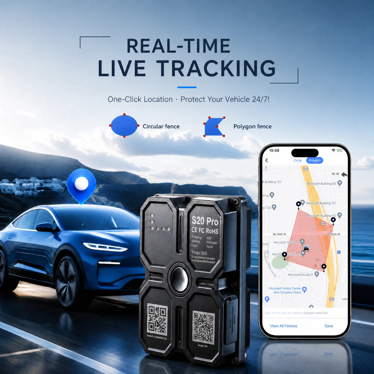 4G GPS tragac magnet trajno 7500mAh GPS tragac 4G GPS lokator vodootporan vozilo duga vijek baterije Realno vrijeme pozicije