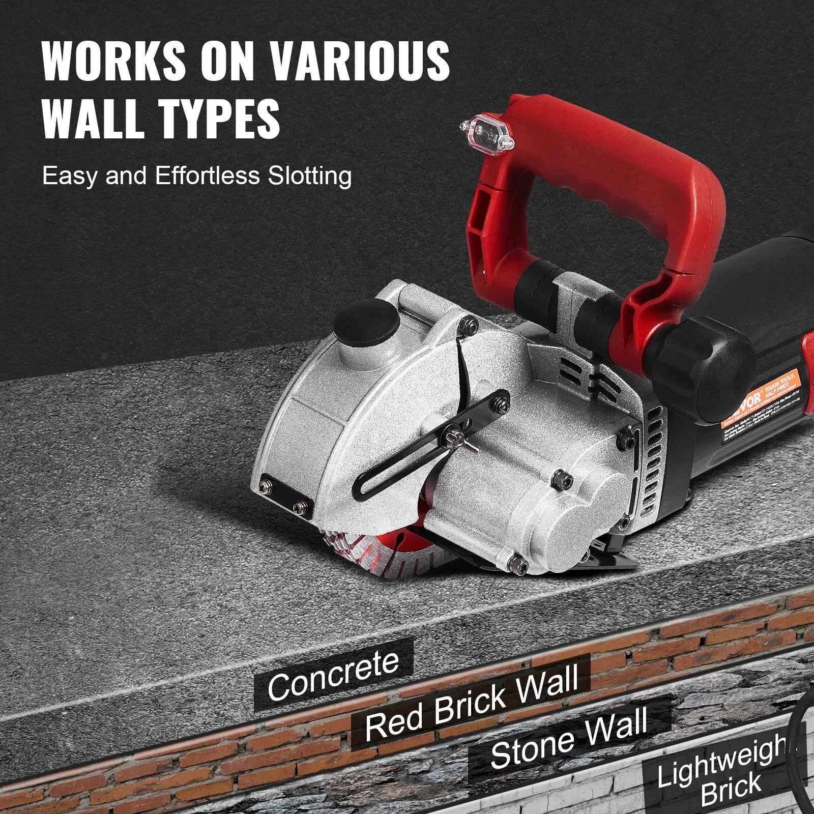 Wall Chaser Cutting Machine 4800W with 5 Saw Blades
