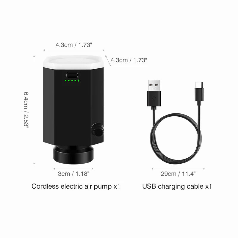 Cordless Electric Pump for Vacuum Storage Bags Travel Rechargable Air Pump for Space Saver Bag Various Clothes Luggage Seal Bags 