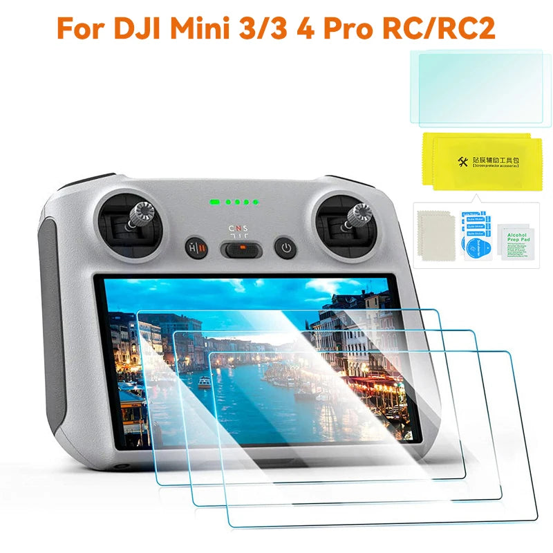 Pellicola protettiva per DJI Mini 3/3 Pro Mini 4 Pro HD Protezione dello schermo in vetro Pellicola per schermo antigraffio RC RC 2 Accessori per telecomando