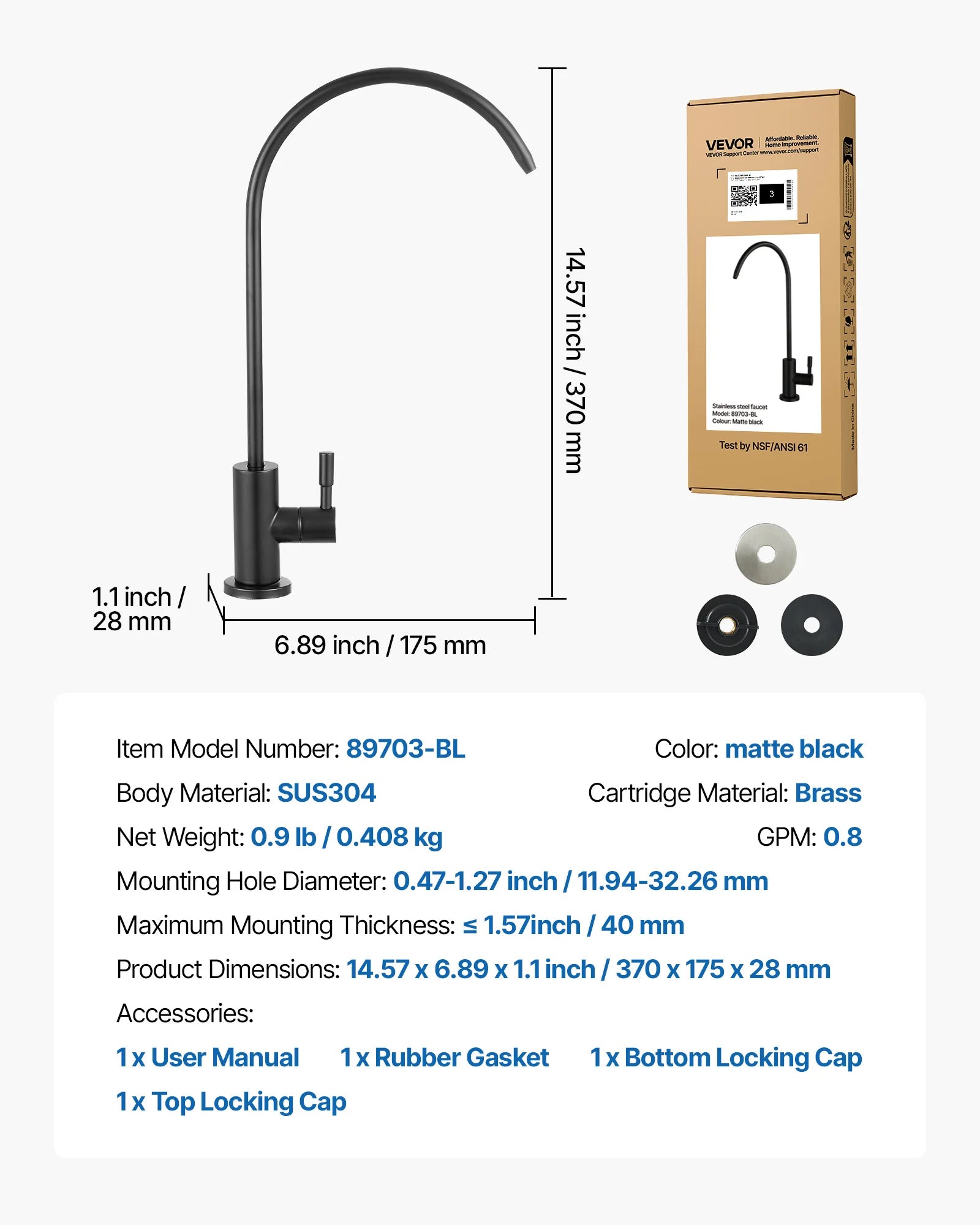 Lead-Free Stainless Steel Drinking Water Faucet
