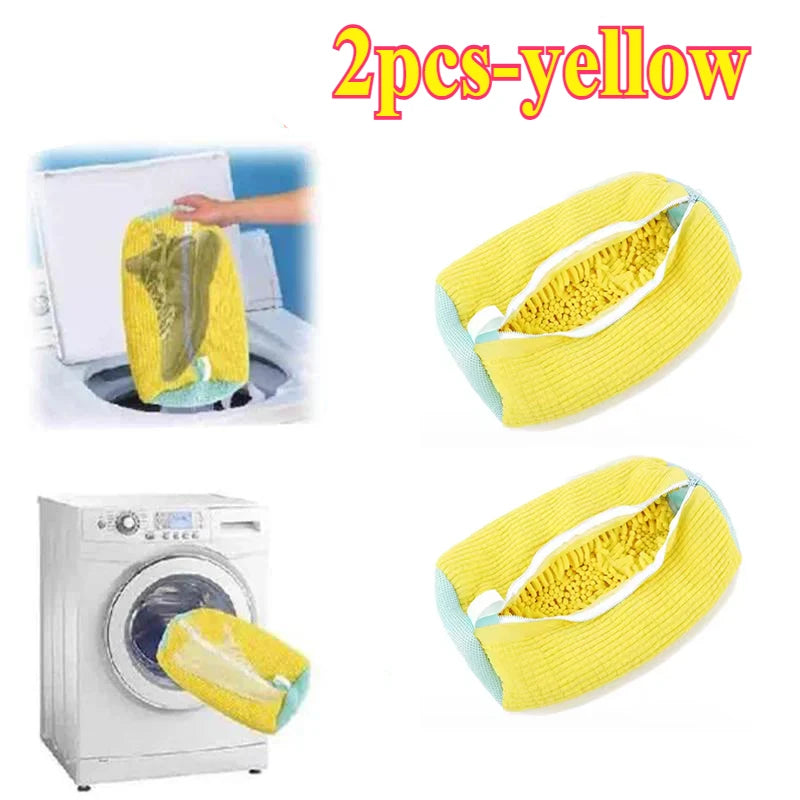 Machine Washable Shoe Washing & Drying Bag with Soft Fiber - Durable Polyester Laundry Protector for Shoes Adjustable Strap 