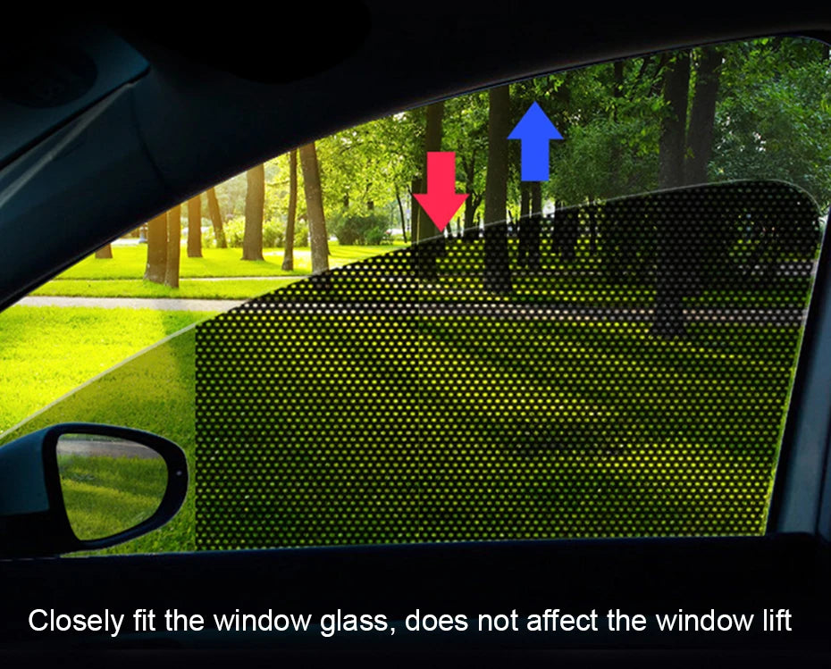 SEAMETAL 2Pcs Car Side Window Sun Shade Film Electrostatic Sunshade Sticker Summer Sun Protection Anti Glare UV Blocking Film