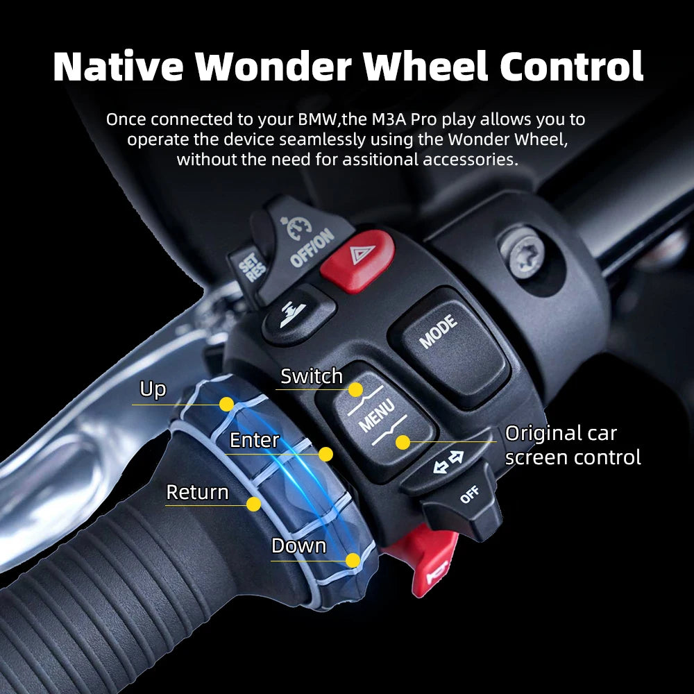 EKIY 6,2" GPS navigace pro motorku s bezdrátovým CarPlay Moto Android Auto pro BMW R1200GS R1250GS F800 F900 S1000XR pro WonderWheel