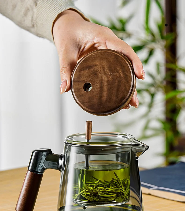 Tea Ceremony Culture Large Capacity Dividing Teacup Removable Glass Inner Tank Home Tea Water Separation Filter Teacup 