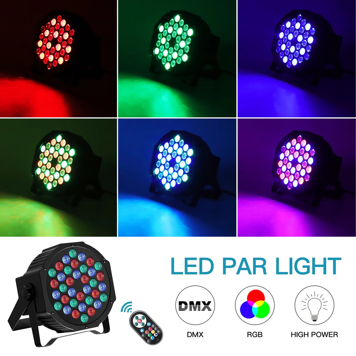 Par LED DMX RGB 2-Pack per Palco 36 LED