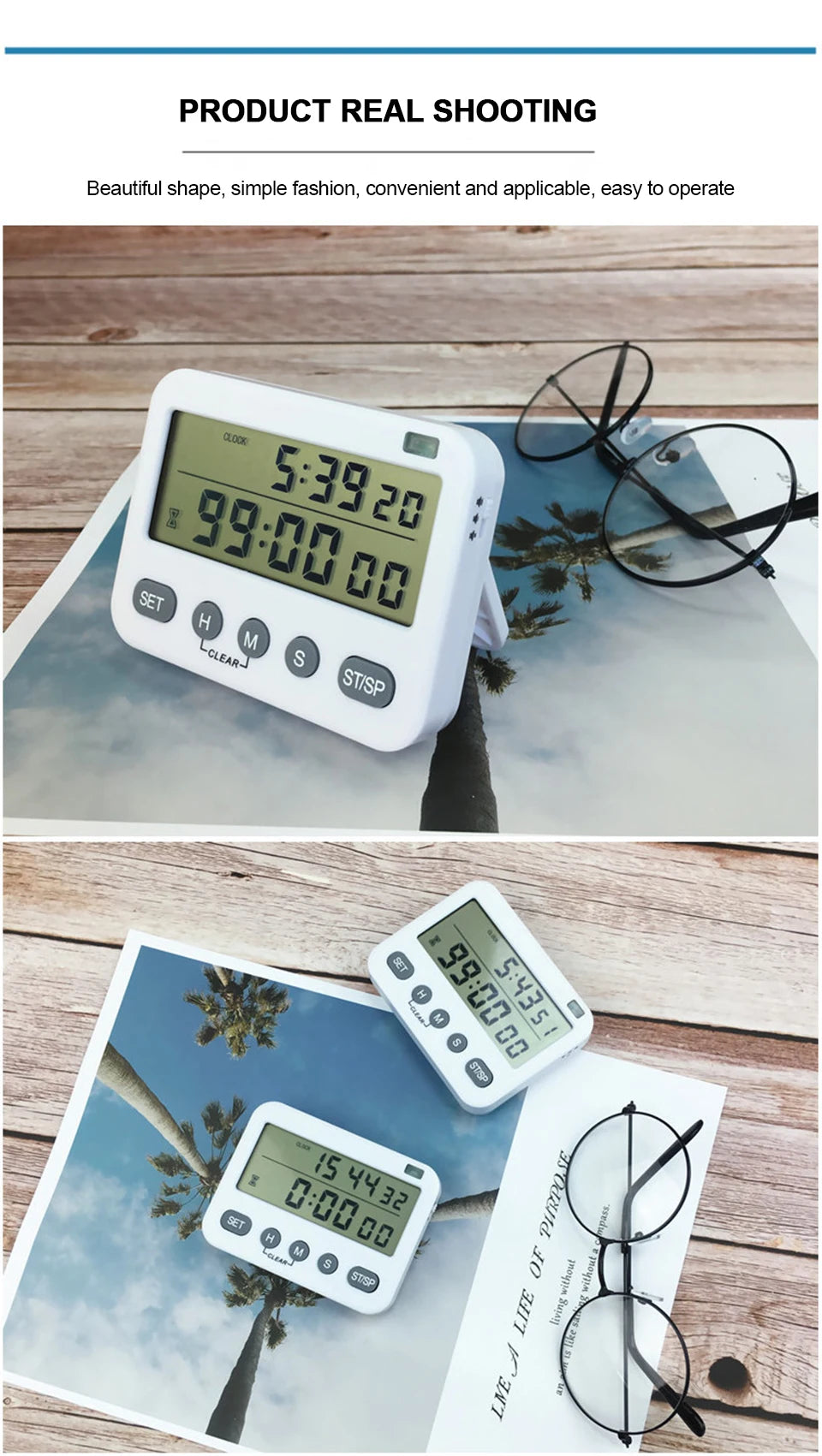 Dual Digital Kitchen Timer - Vibration Option