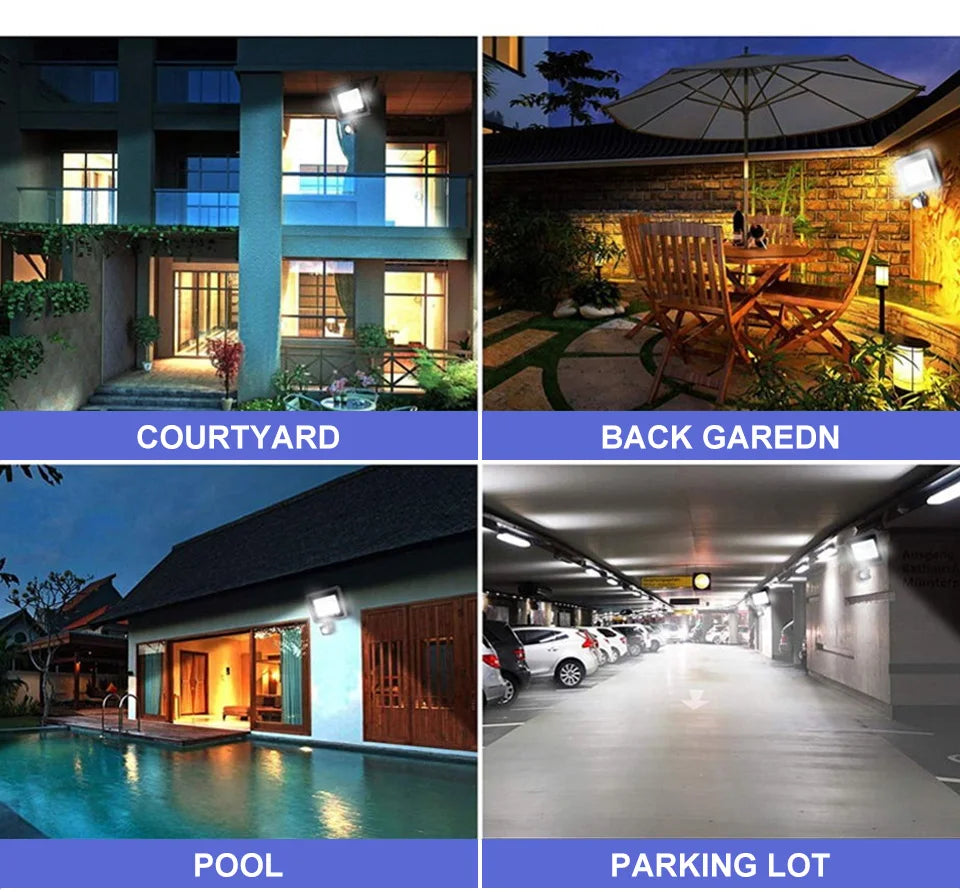 LED Flood Lights AC 220V 200W 100W 50W IP66 Waterproof Outdoor Garden Wall Lighting Projector Landscape Spotlight COB Floodlight