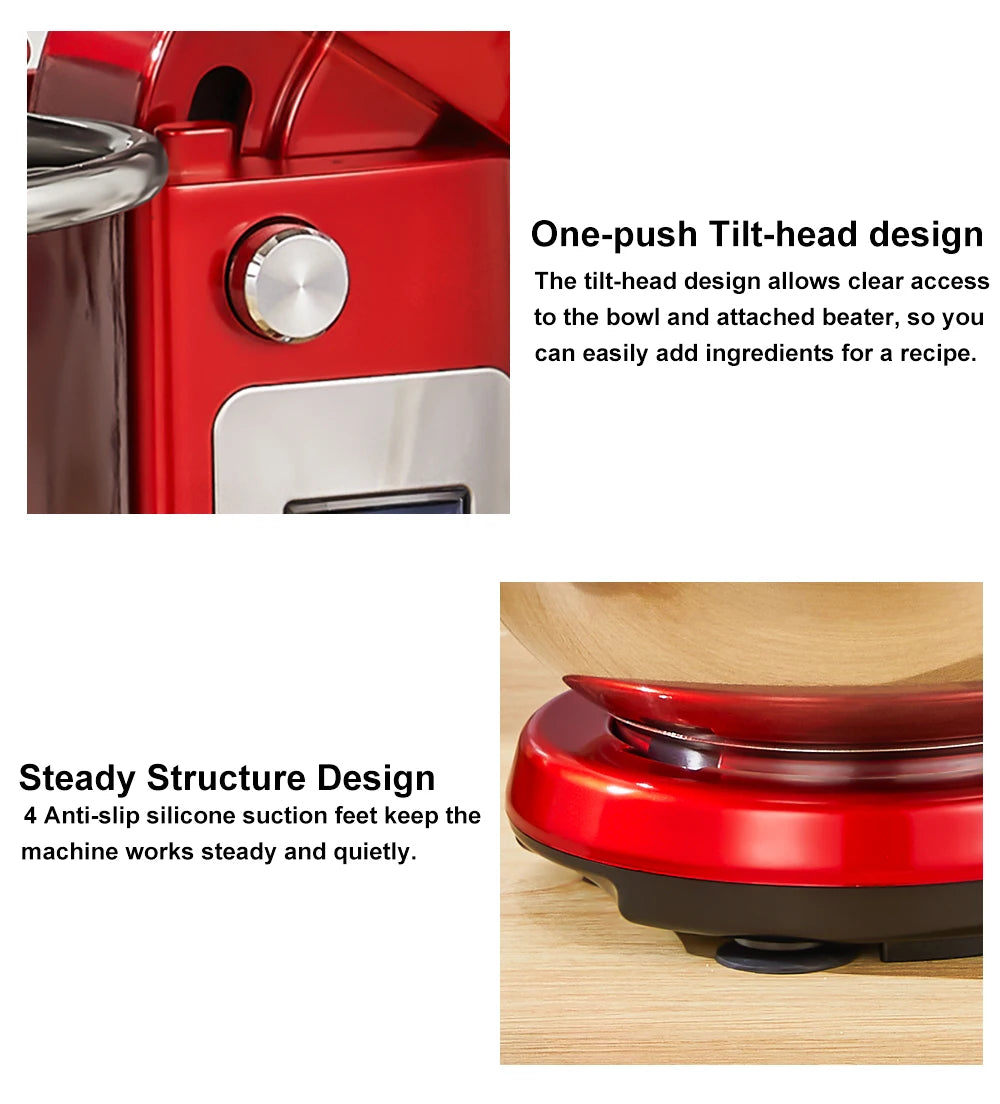 Kitchen Stand Mixer 6-Speed 1200W 6L