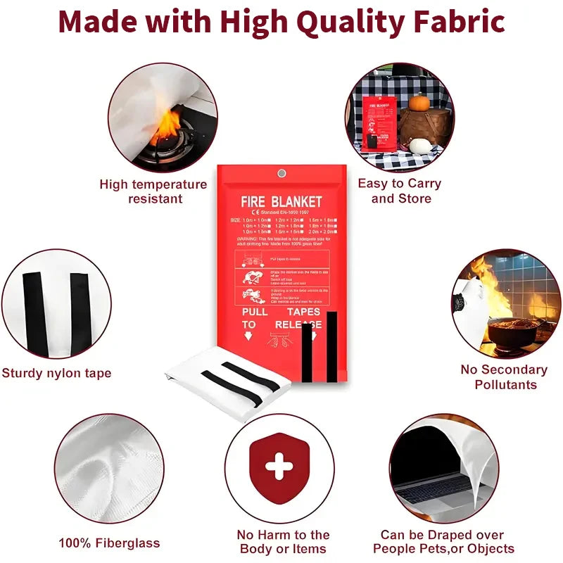 Emergency Fire Blanket 4 Pack for Kitchen and Home Safety