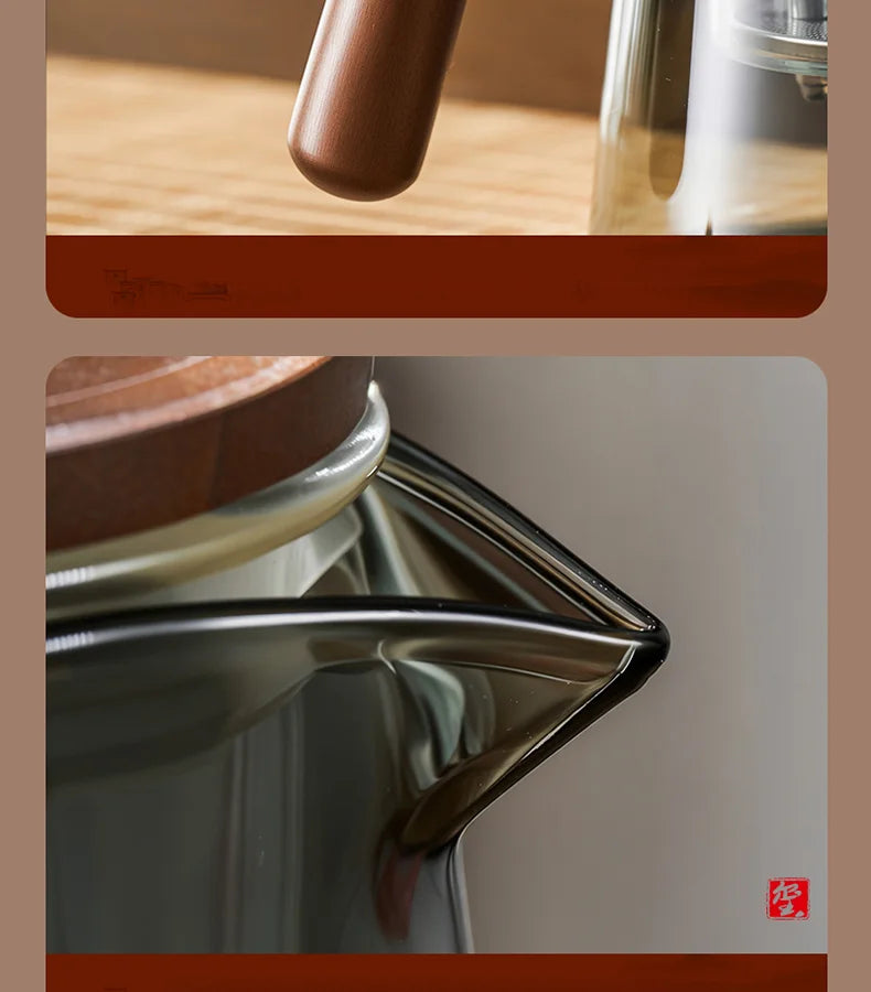 Tea Ceremony Culture Large Capacity Dividing Teacup Removable Glass Inner Tank Home Tea Water Separation Filter Teacup 