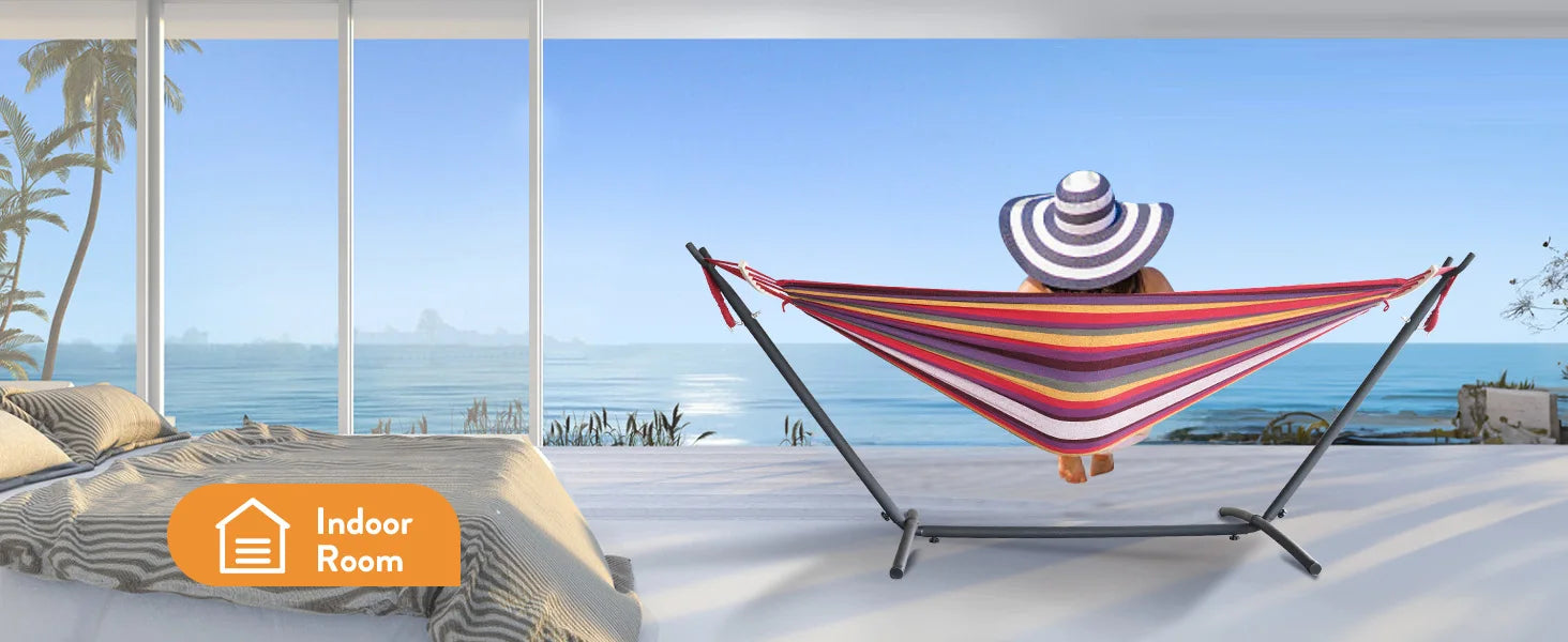 Adjustable Hammock Stand with 600 lb Capacity and Carry Bag