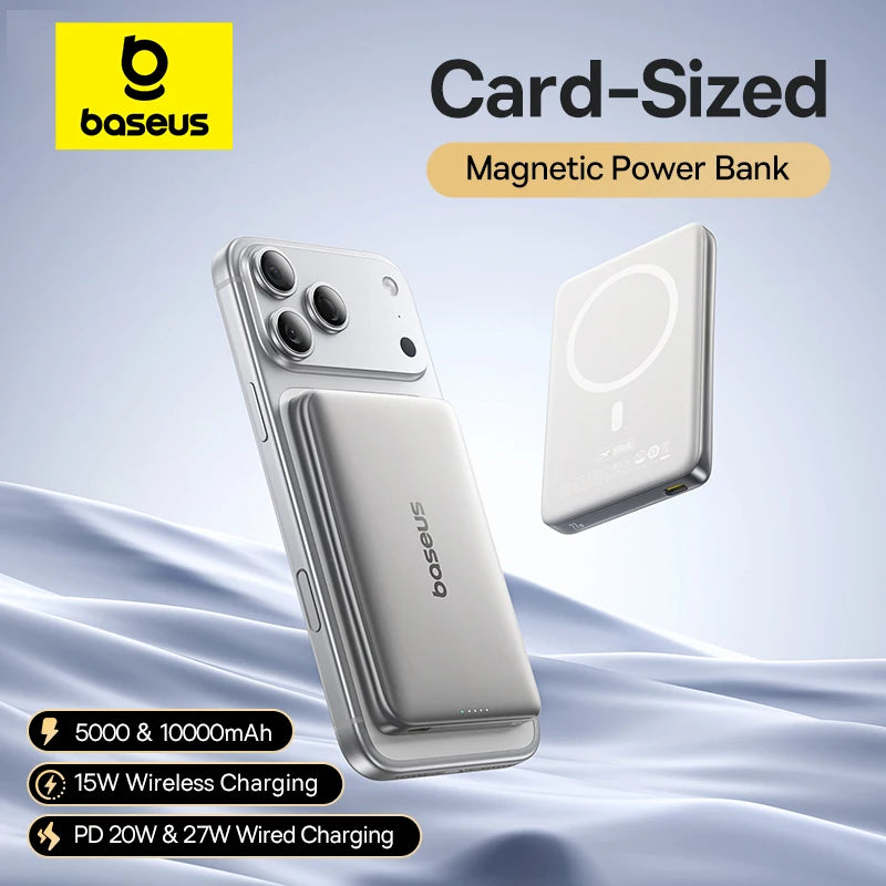 Baseus Magnetic Power Bank 5000mAh/10000mAh PD 20W/27W Card-Sized
