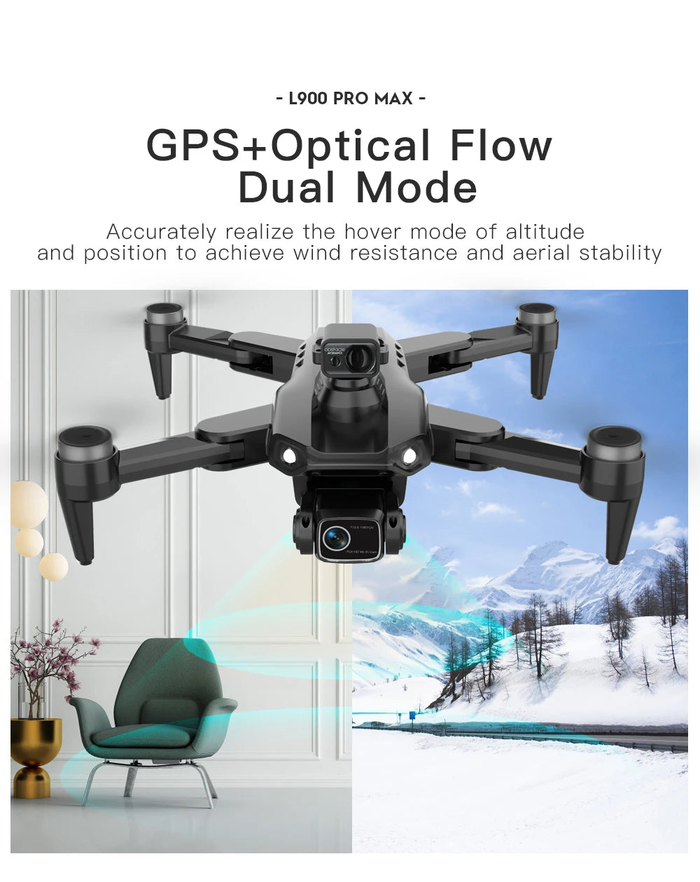 L900 Pro MAX GPS Drone 4K Professional HD Dual Camera 5G Wifi 360° Obstacle Avoidance Brushless Foldable Quadcopter RC Drone Toy 