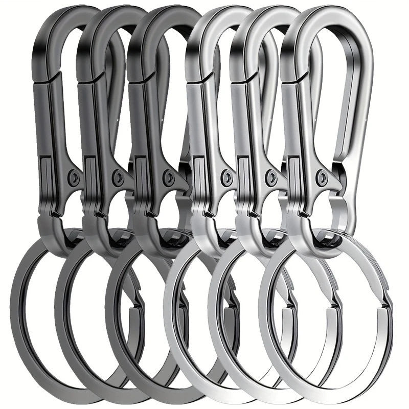 6Pcs Carabiner Clip Keychain Metal Carabiner Shape Key Ring Keyring Key Holder Clips Hook Holder Organizer for Car Keys Finder
