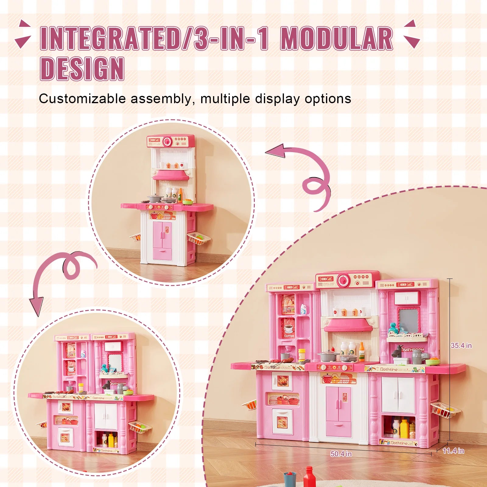 Set Cucina Giocattolo per Bambini 74 PEZZI con Luci e Suoni Gioco Chef 3-in-1